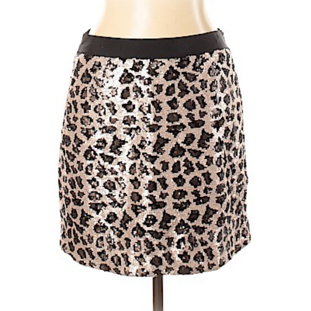 Banana Republic Sequined Mini Skirt Leopard